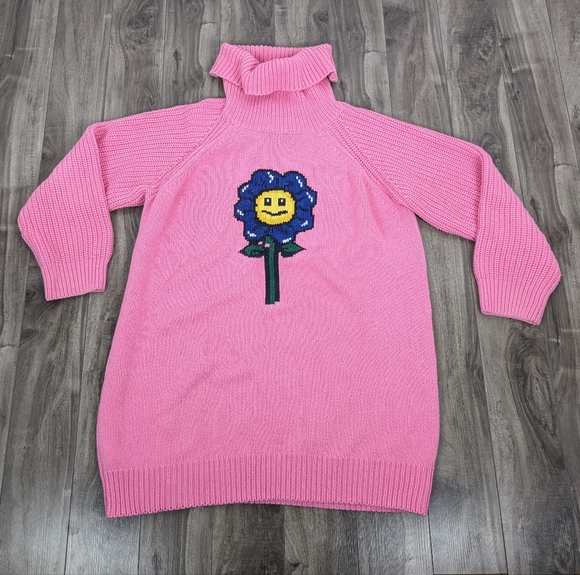 Lazy Oaf Pink Knit Sweater Dress Medium - Picture 2 of 12